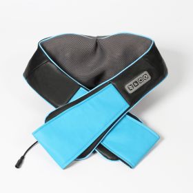 Cervical spine kneading massage shawl (Option: Black and blue no bag-AU)