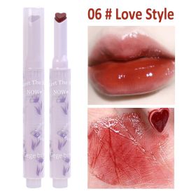 Jelly Mirror Lipstick Makeup Love Shape Waterproof Non-stick Cup Solid Lip Gloss Clear Long Lasting Moisturizing Lipstick Pen (Color: B06 Love Style)