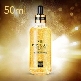 24k Yellow Gold Face Serum Anti Aging Serum Facial Lifting Collagen Essence Skin Care Whitening Acido Hialuronico Moisturizing (NET WT: 50ML)